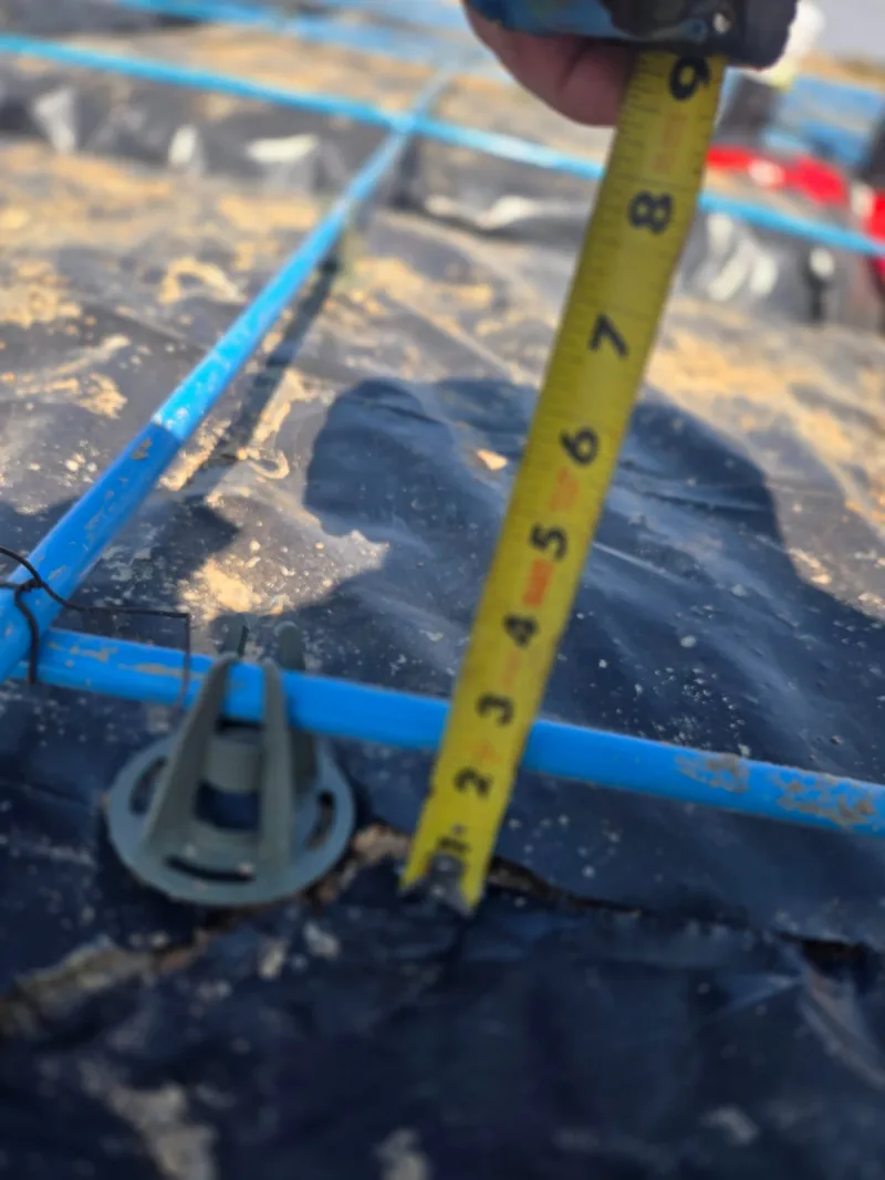 Field measurement of tendon support before a concrete pour