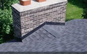 Chimney cricket on Austin, Texas roof