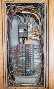 Aluminum wiring inside an electrical panel in an Austin home