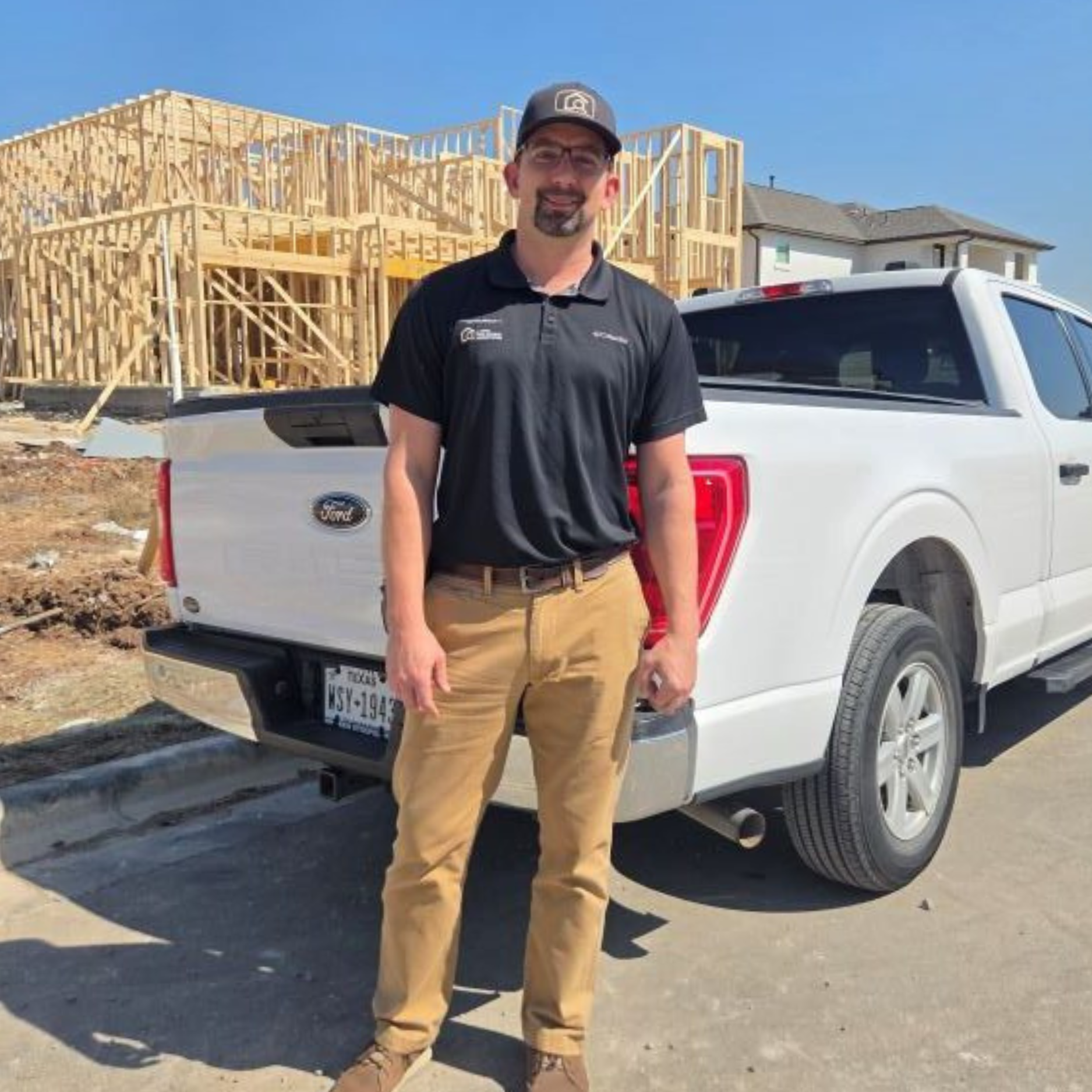 Local home inspector Eaton Bates in Cedar Park before performing a new construction home inspection