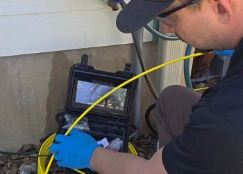 sewer scope inspection at a Cedar Park home