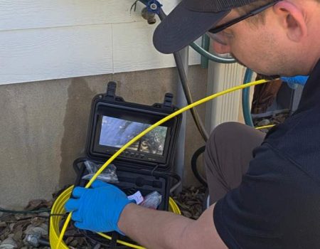 sewer scope inspection at a Cedar Park home